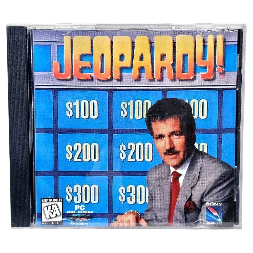 Jeopardy! Sony Imagesoft PC CD-ROM Game Vintage‎ 1995 Windows Alex Trebek EUC